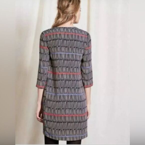 EUC Boden Blue Cream Easy Notch Dress size 8 - Picture 3 of 9